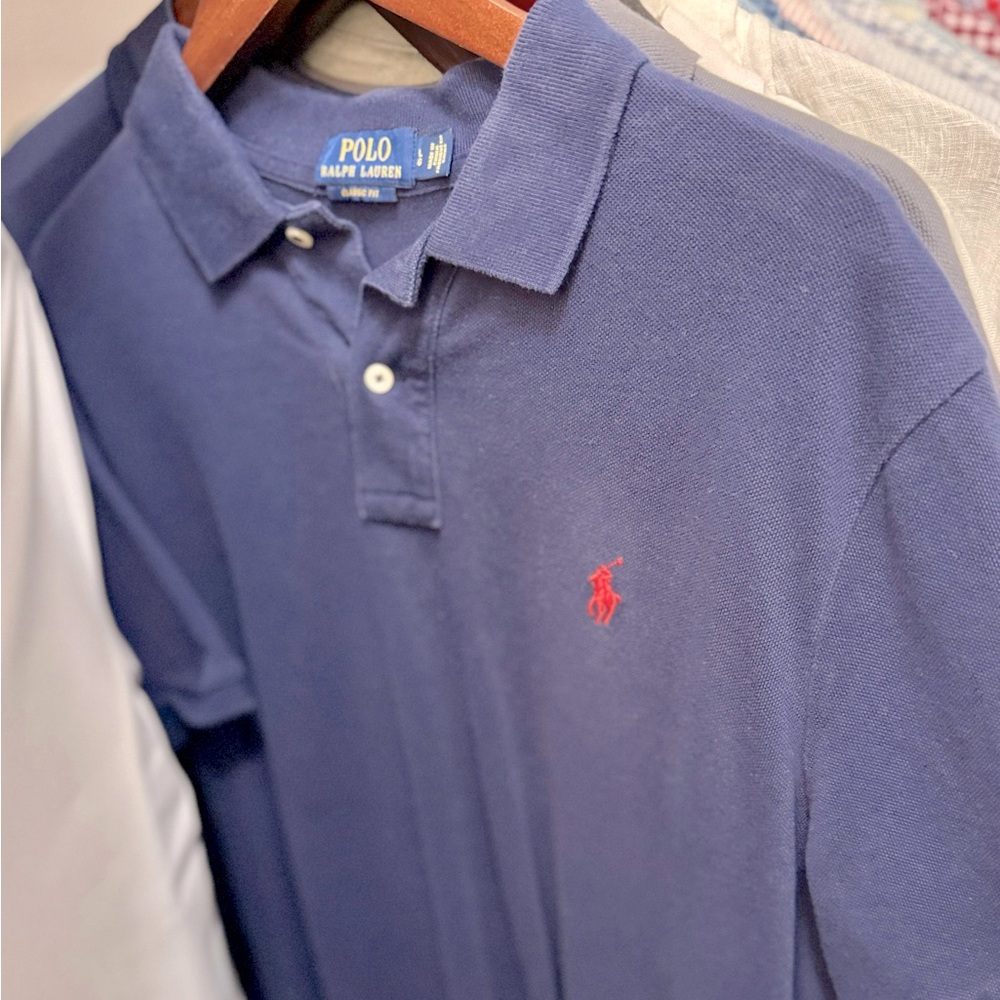 Polo Ralph Lauren Pique Polo- Navy, L